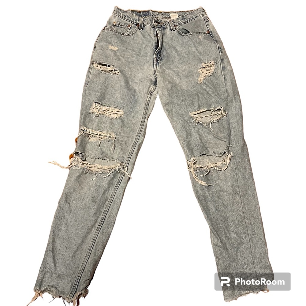 Levi’s Loose Fit Straight Leg Denim Jeans Size 8 reg medium Blue Ripped